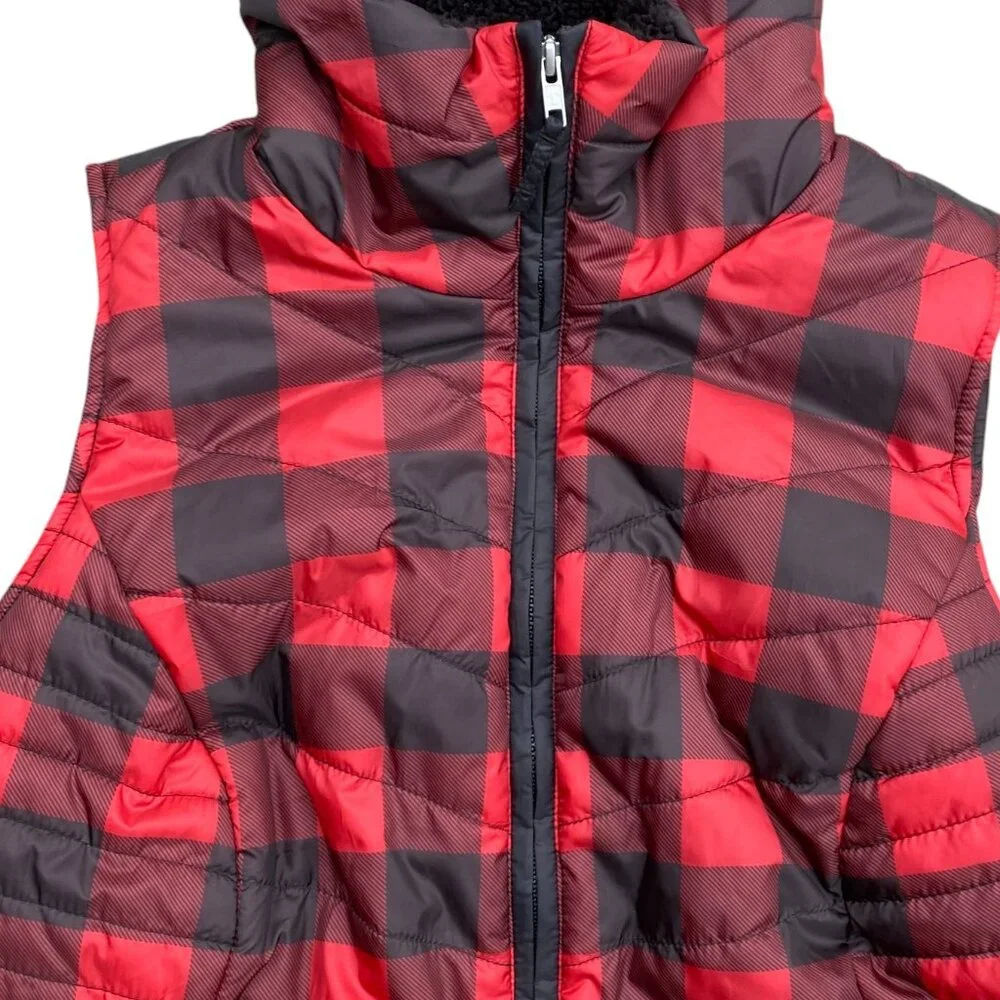 Talbots Quilted Sherpa Lined Buffalo Plaid Vest Country Cabin Outdoor HIking-X - Picture 7 of 16